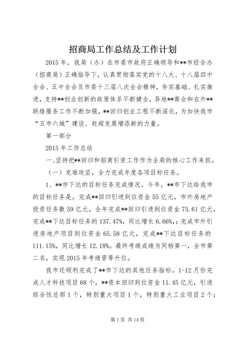 招商局工作总结及工作计划 (2).docx