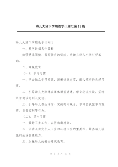幼儿大班下学期教学计划汇编11篇.docx