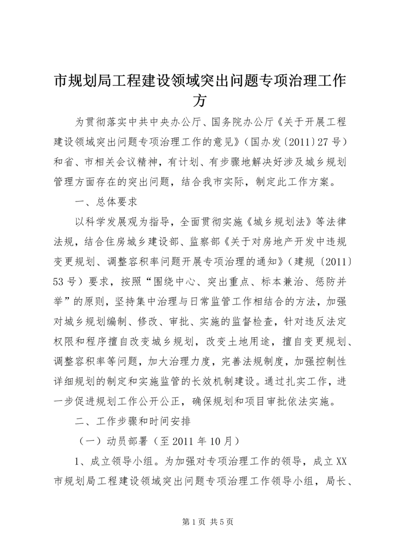 市规划局工程建设领域突出问题专项治理工作方.docx