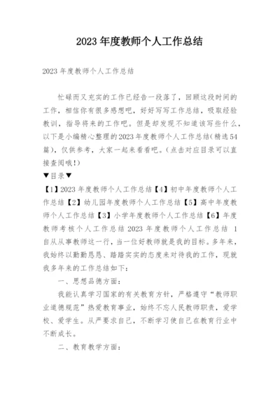 2023年度教师个人工作总结_1.docx