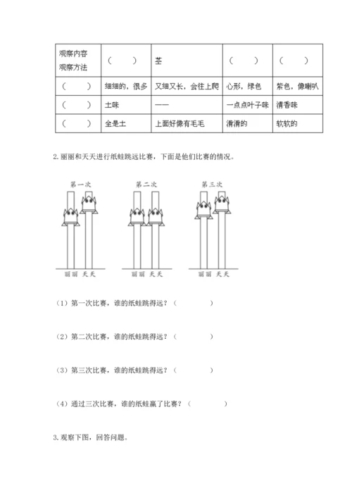 教科版一年级上册科学期末测试卷参考答案.docx