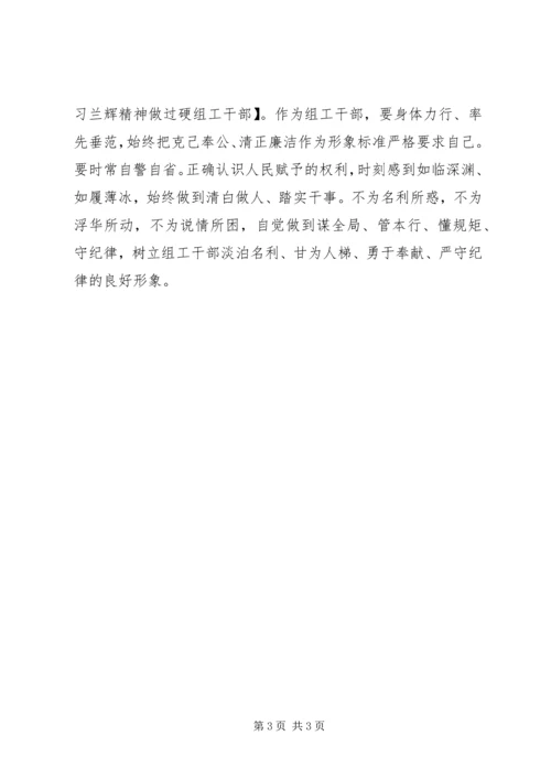 学习兰辉精神做过硬组工干部.docx