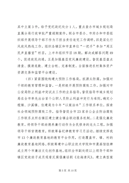 监察局上半年工作情况及下半年工作计划.docx