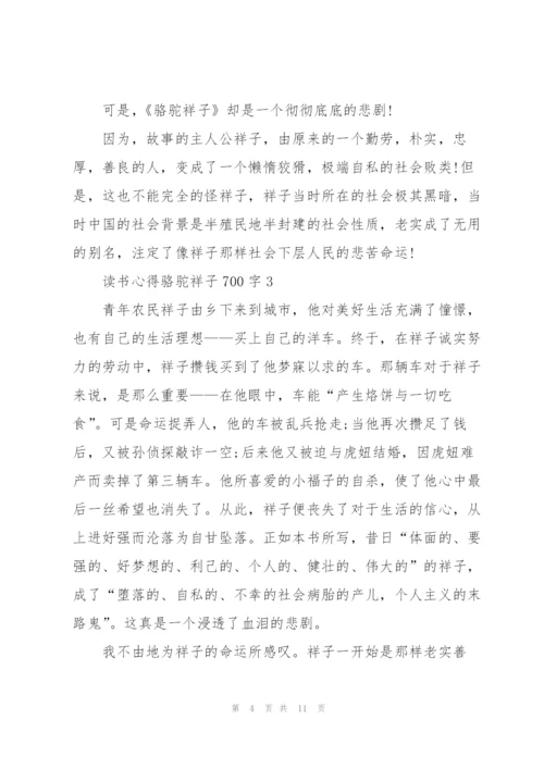 骆驼祥子小说读书心得700字5篇.docx