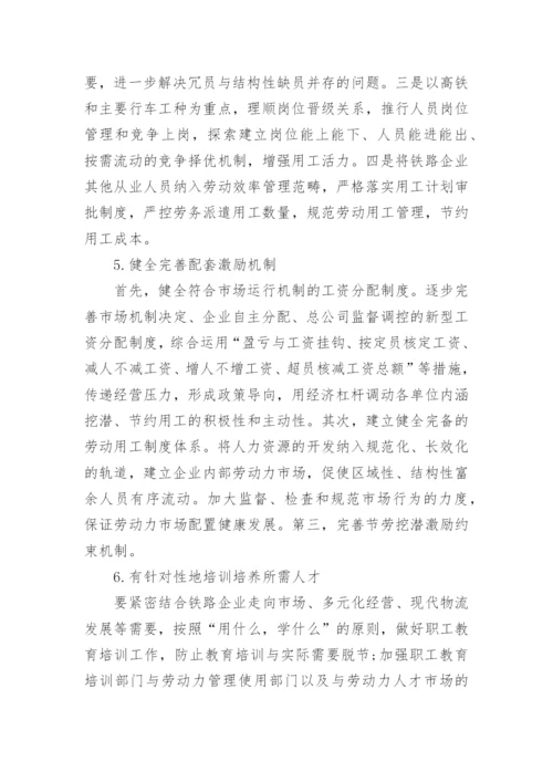 简谈对铁路企业人力资源优化配置的几点思考论文.docx