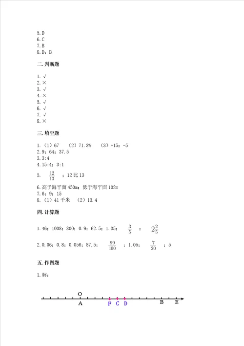 青岛小学毕业数学试卷真题带解析答案