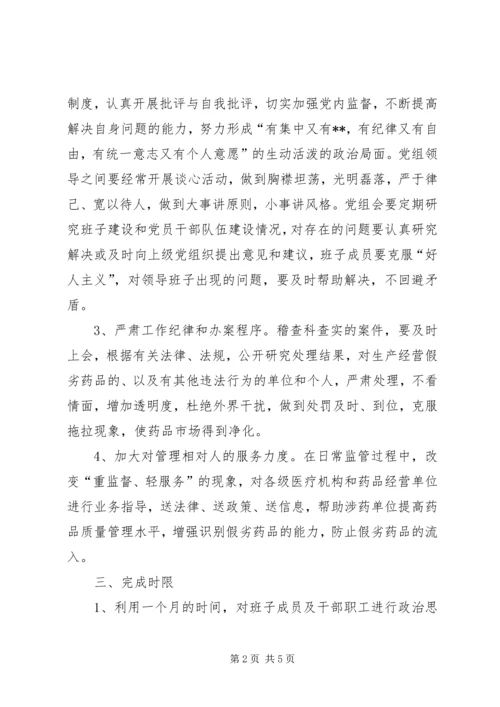 药监局领导班子整改方案 (3).docx