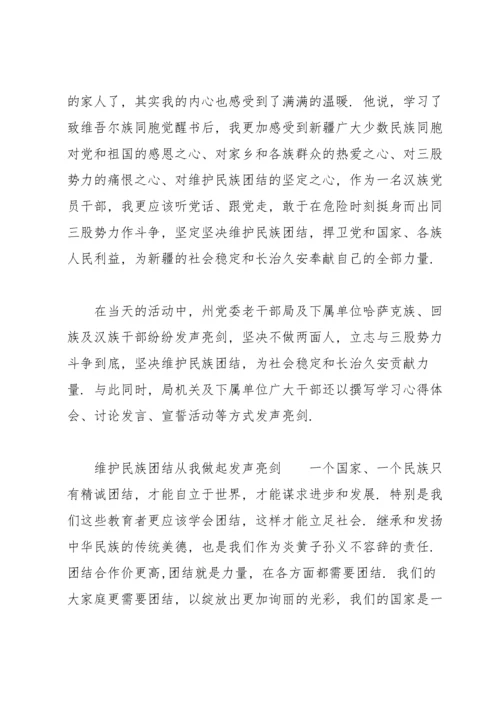 维护民族团结从我做起发声亮剑.docx