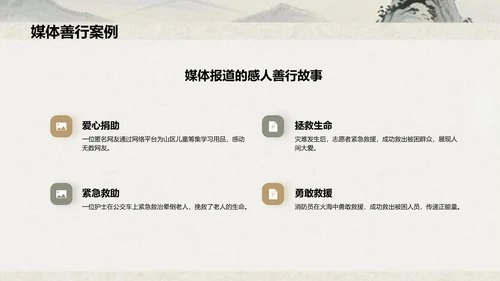 灰色复古风日行一善主题教育课件PPT模板