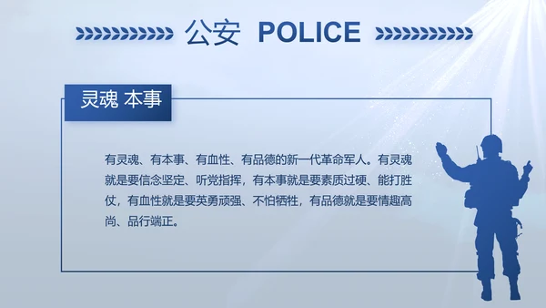 蓝色大气公安人民警察教育动态PPT