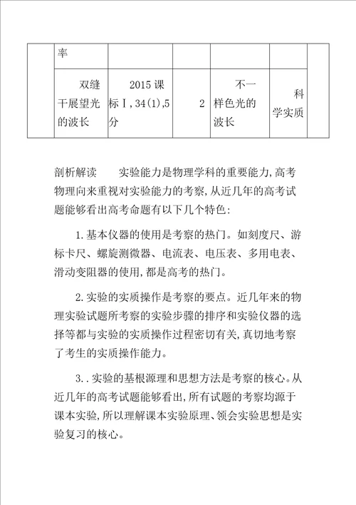 北京专用版高考物理大一轮复习计划专题十七物理实验练习