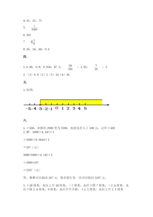 浙江省宁波市小升初数学试卷及参考答案【能力提升】.docx