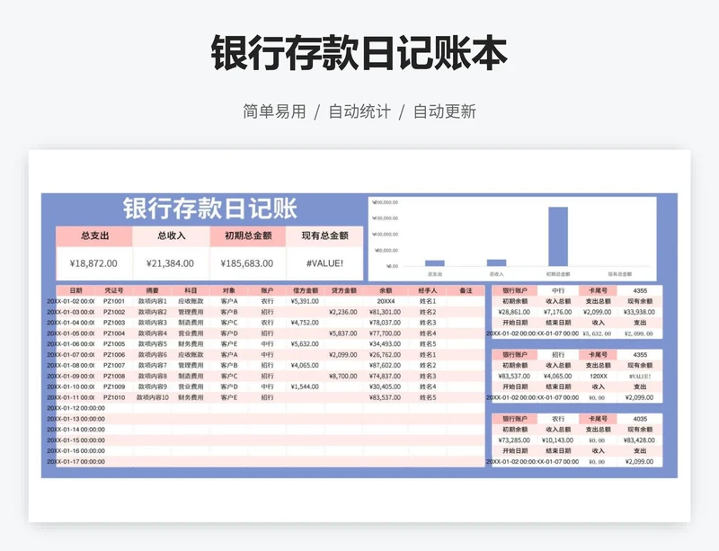 银行存款日记账本