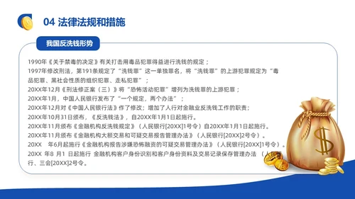 蓝黄色反洗钱基础知识培训PPT模板