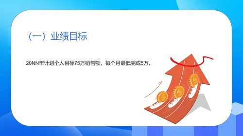 蓝色插画风公司销售年度述职报告PPT模板