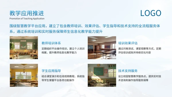蓝色简约风智慧校园建设进展述职PPT