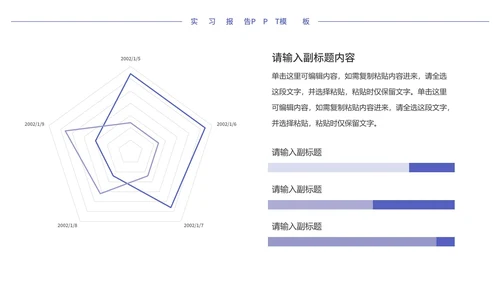 小清新实习报告PPT模板