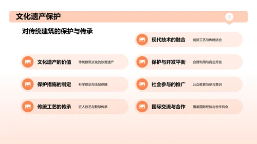 橙色渐变建筑介绍PPT模板