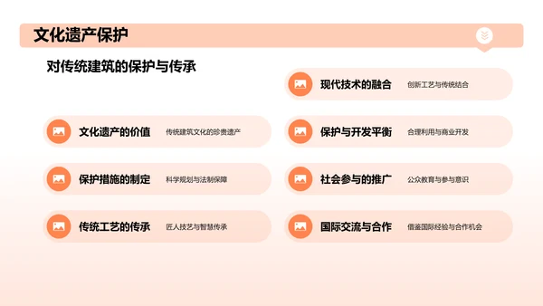 橙色渐变建筑介绍PPT模板