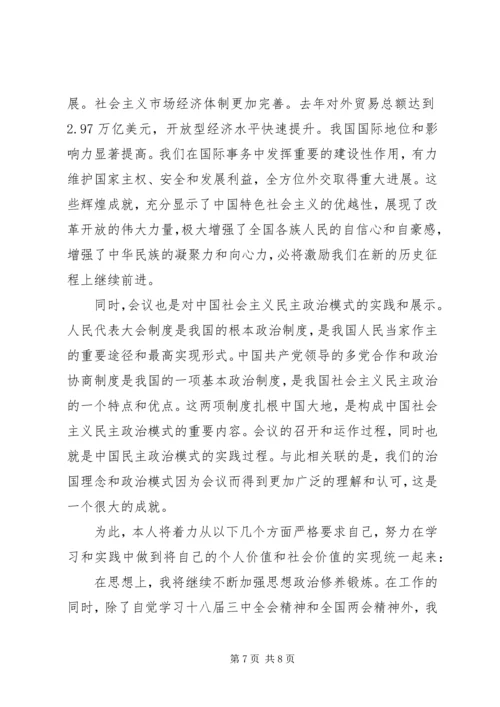 党课思想汇报两会3篇.docx