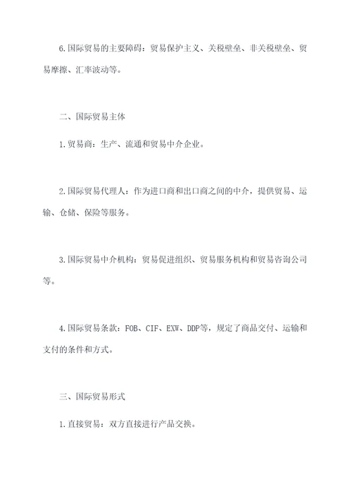 国际贸易与金融知识点总结