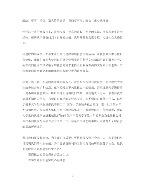精编寒假社会实践心得体会范文十篇.docx
