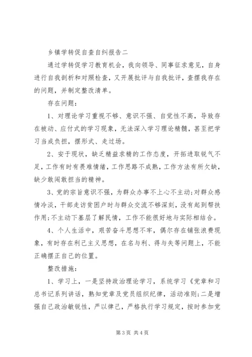 乡镇学转促自查自纠报告.docx