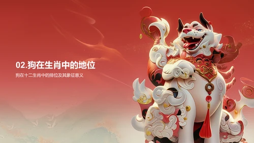 红色生肖狗中国风寓言解析PPT模板