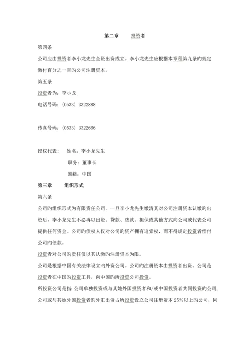 投资公司综合章程.docx