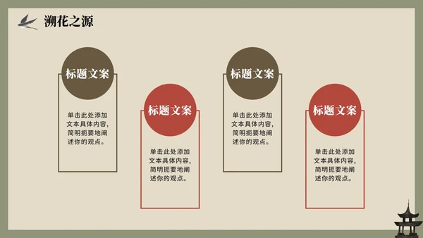 绿色中国风手绘古风传统文化簪花科普介绍PPT模板