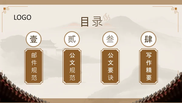 黄色中国风职场邮件与公文写作规范PPT