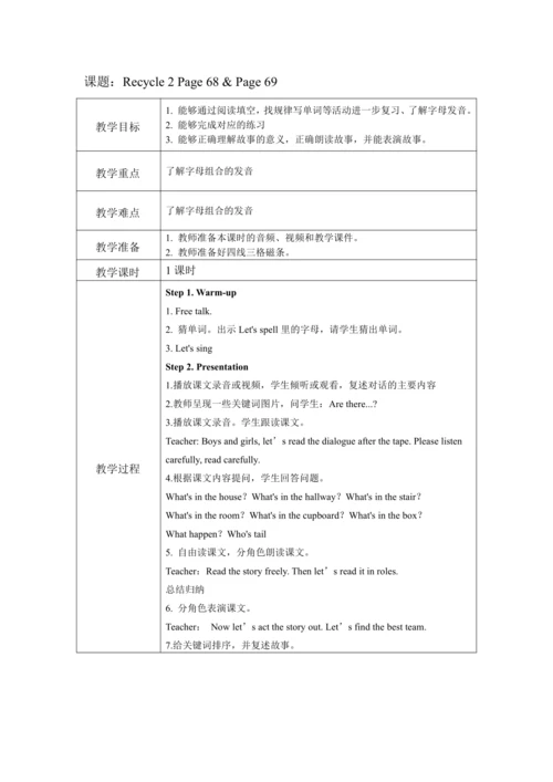 人教PEP版五年级上册英语全册教案