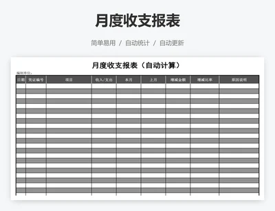 月度收支报表