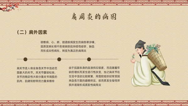 棕色古风肩周炎的中医护理PPT模板宣传PPT动态PPT