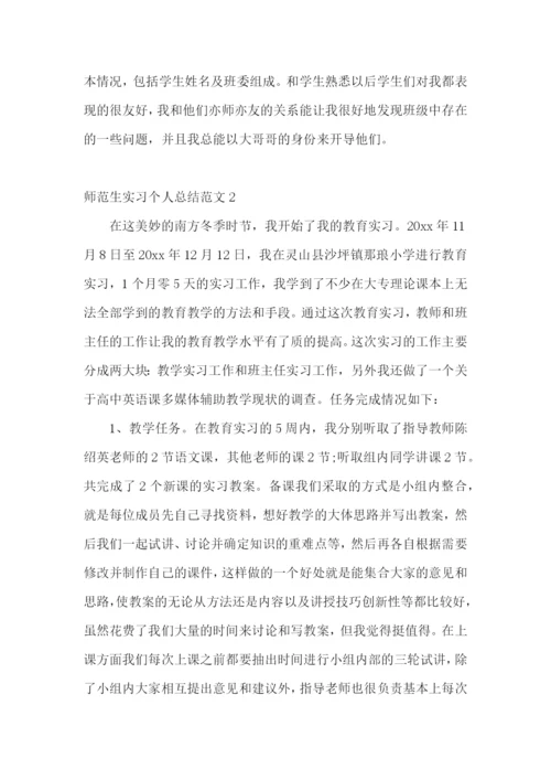 师范生实习个人总结范文.docx