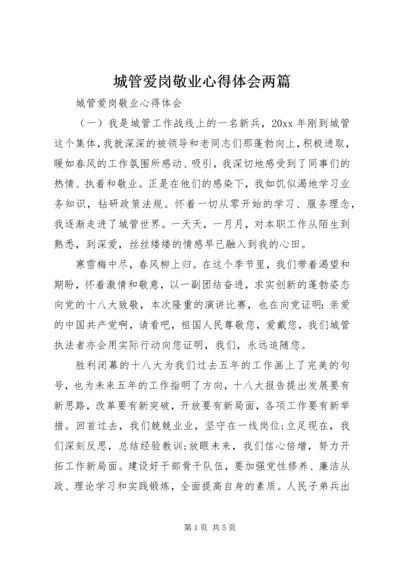 城管爱岗敬业心得体会两篇.docx