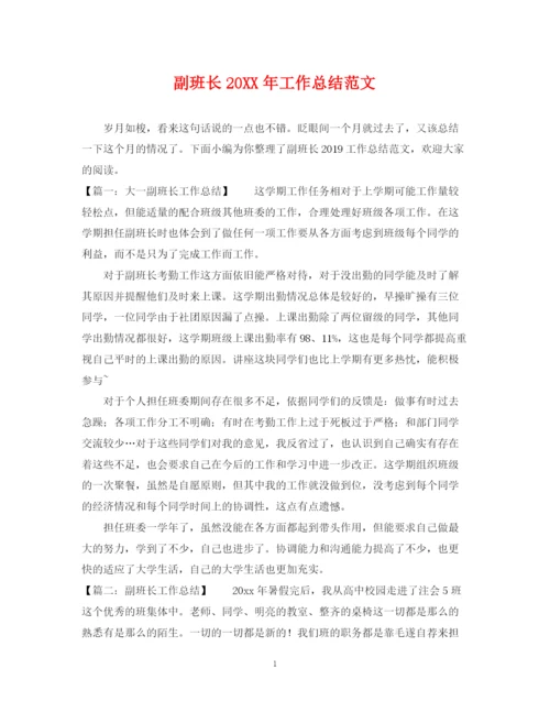 精编之副班长工作总结范文.docx