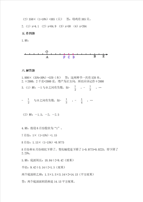 小升初六年级数学期末测试卷名师系列