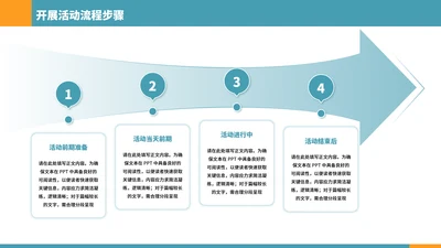 蓝色简约风4项流程图PPT单页