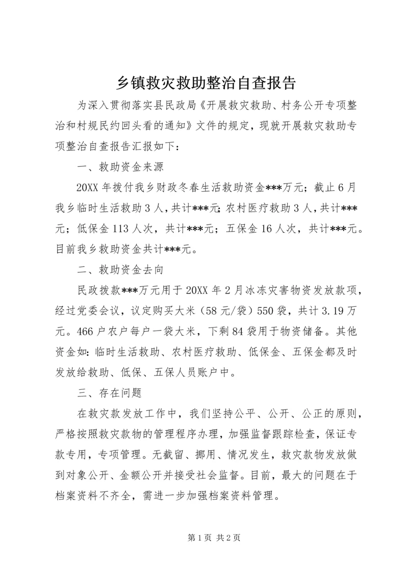 乡镇救灾救助整治自查报告.docx