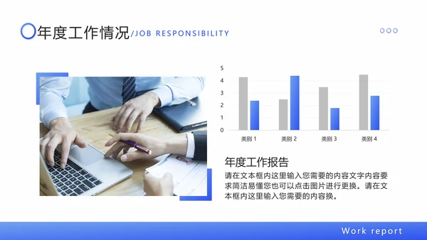 蓝色渐变简约商务工作总结汇报PPT模板