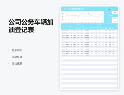 公司公务车辆加油登记表