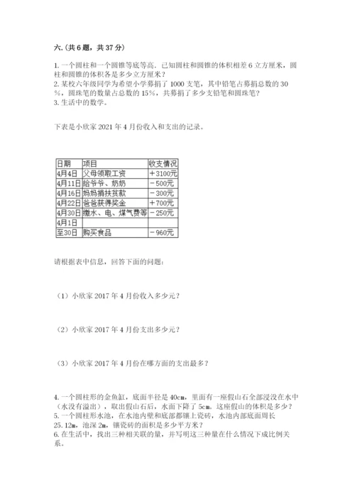 人教版六年级数学小升初试卷【典优】.docx