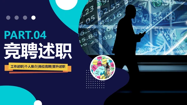蓝色实景活泼企业员工竞聘述职报告PPT模板