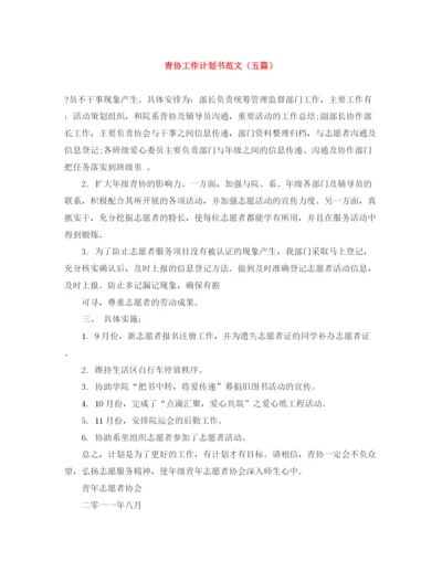 精编之青协工作计划书范文（五篇）.docx