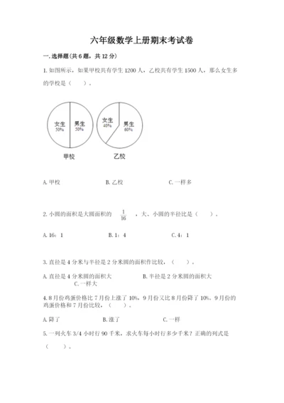 六年级数学上册期末考试卷及参考答案（轻巧夺冠）.docx