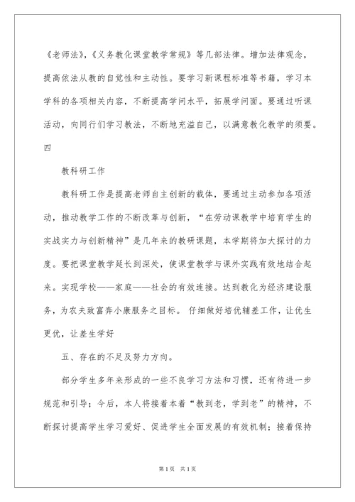 2022劳动技术教学工作总结.docx