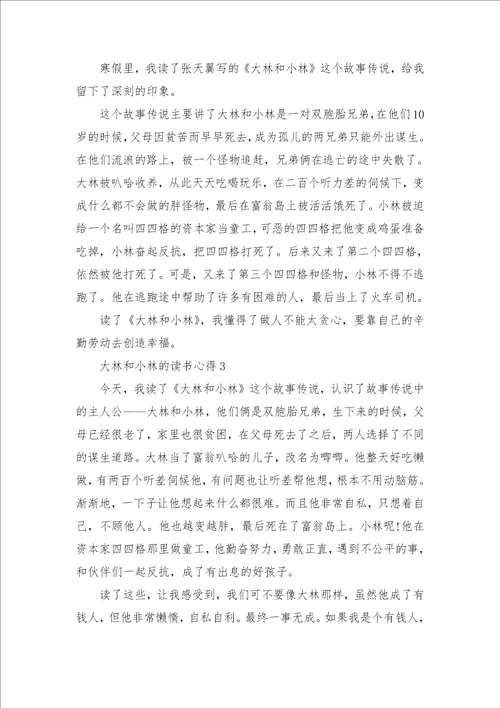 大林和小林的读书心得笔记