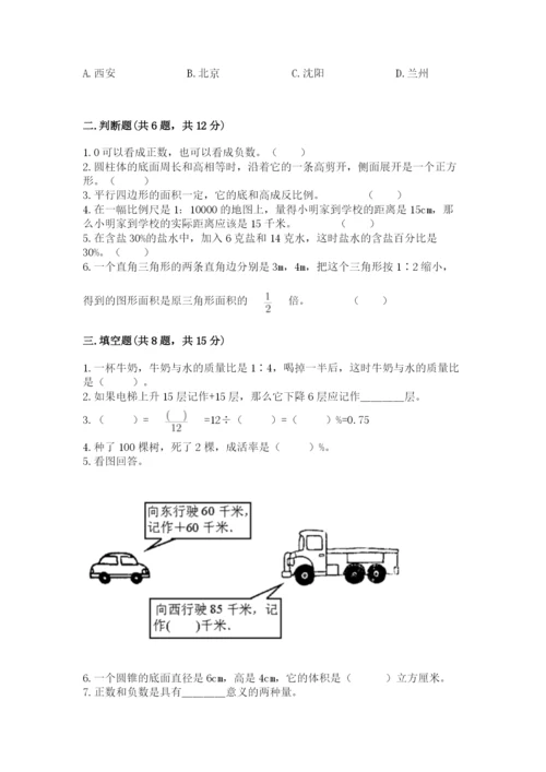 北师大版六年级下册数学期末测试卷含答案【巩固】.docx