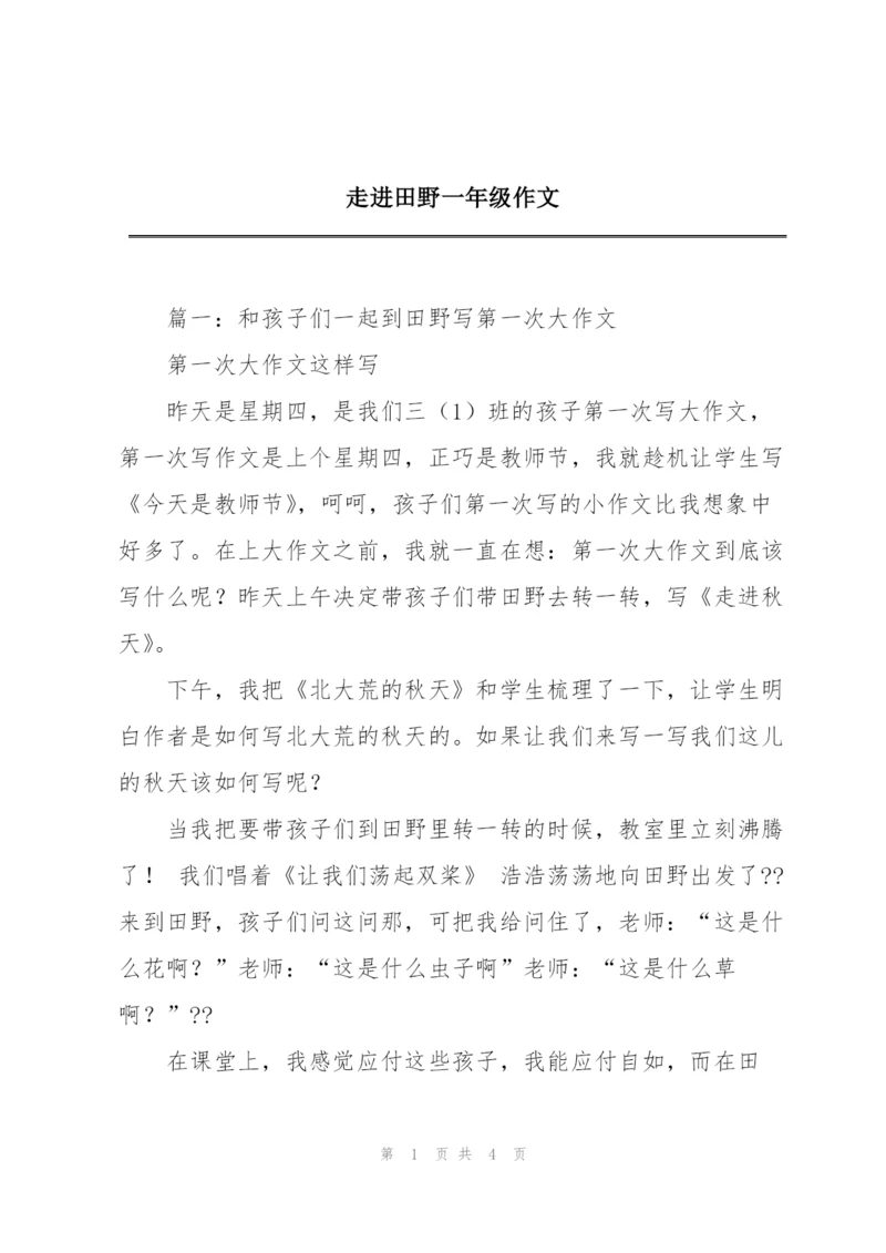 走进田野一年级作文.docx